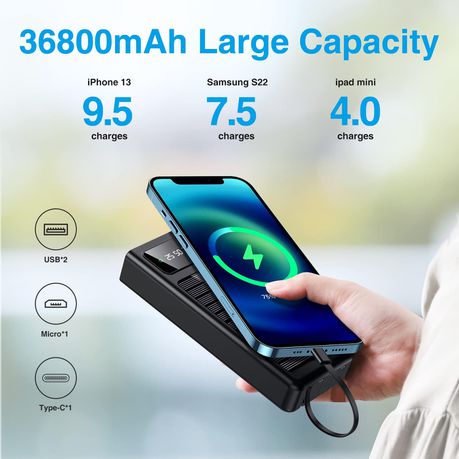 Solar Power Bank 36800mAh