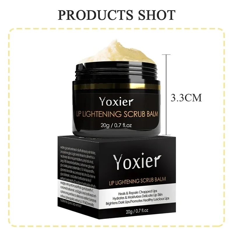 Lip Lightening Scrub Balm For Dark Lips Remove Dark Smoke Lips Exfoliating Repair Fine Lines Moisturizing Brightening Lip Care