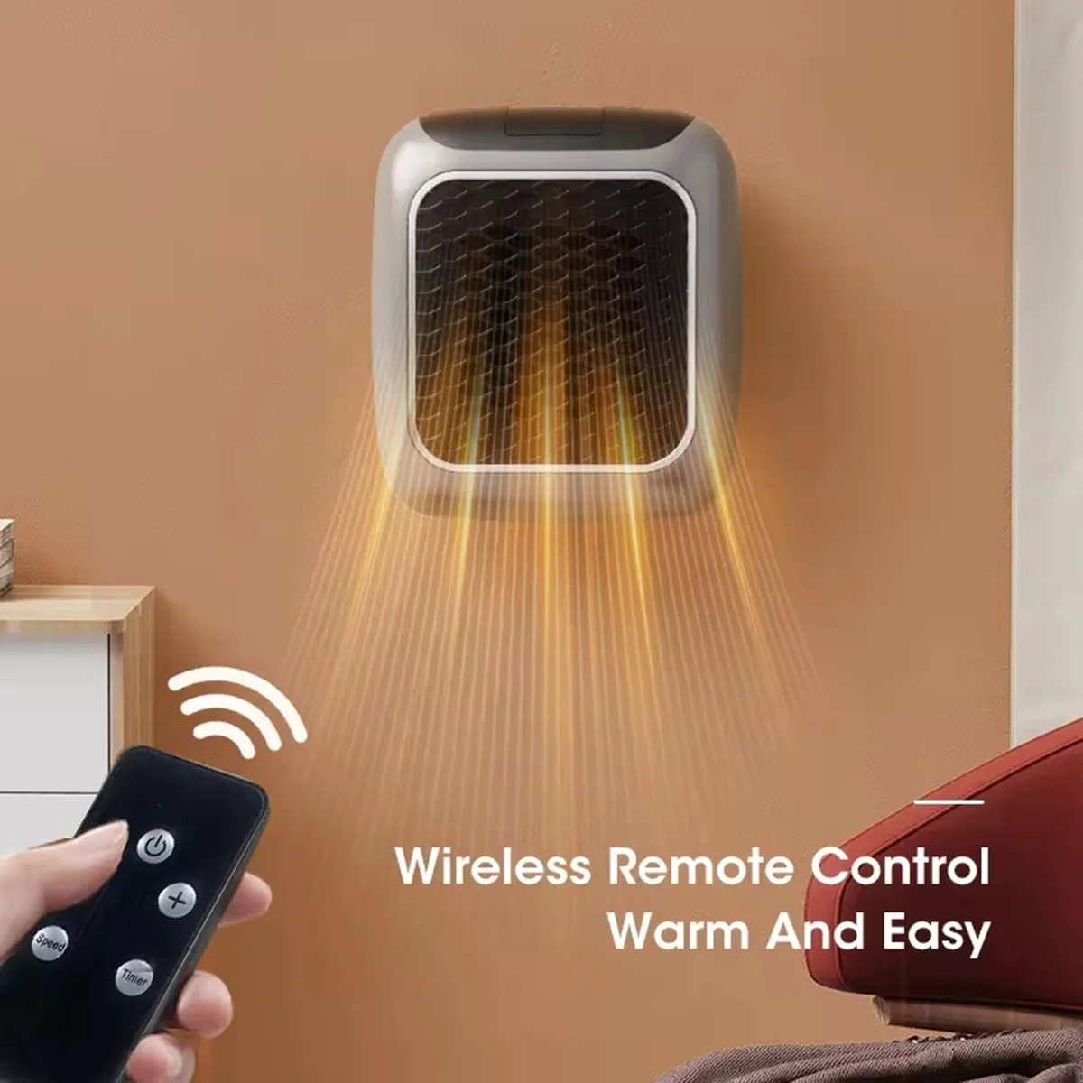 Mini Electric Heaters Household Ultra-Quiet Wall-Mounted Bathroom Heater Enjoy The Silence and Warmth! PTC Heating